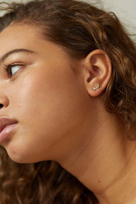 Boucles d'oreilles en argent recyclé - triple pebble studs