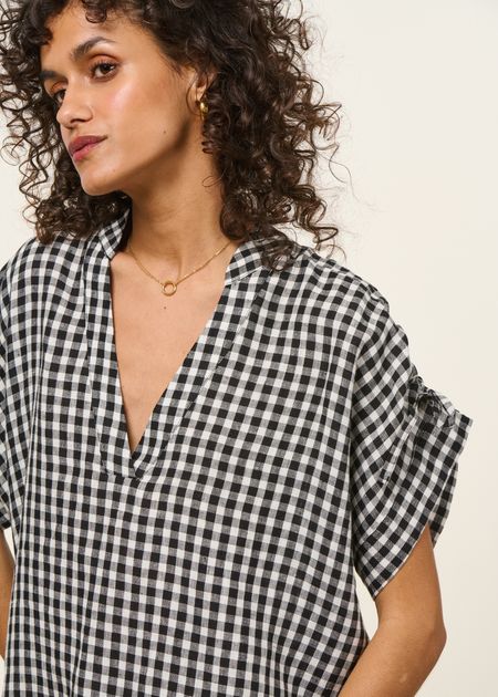 Bluse marie Leinen Vichy-Karo, Bonjour Demain, Foto 2