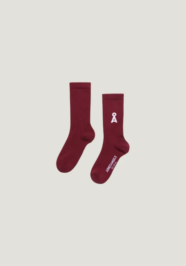 Chaussettes en coton biologique | bordeaux "Saamus bold socks w | velvet red - velvetred", Armedangels