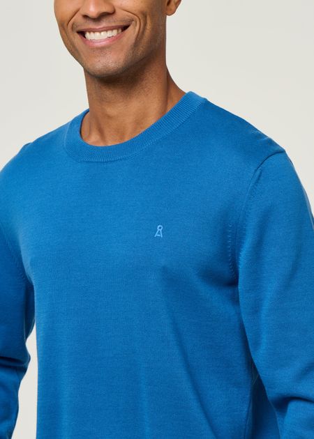 Pull en coton biologique | bleu "loukaa knit sweater - dark morning" - Armedangels