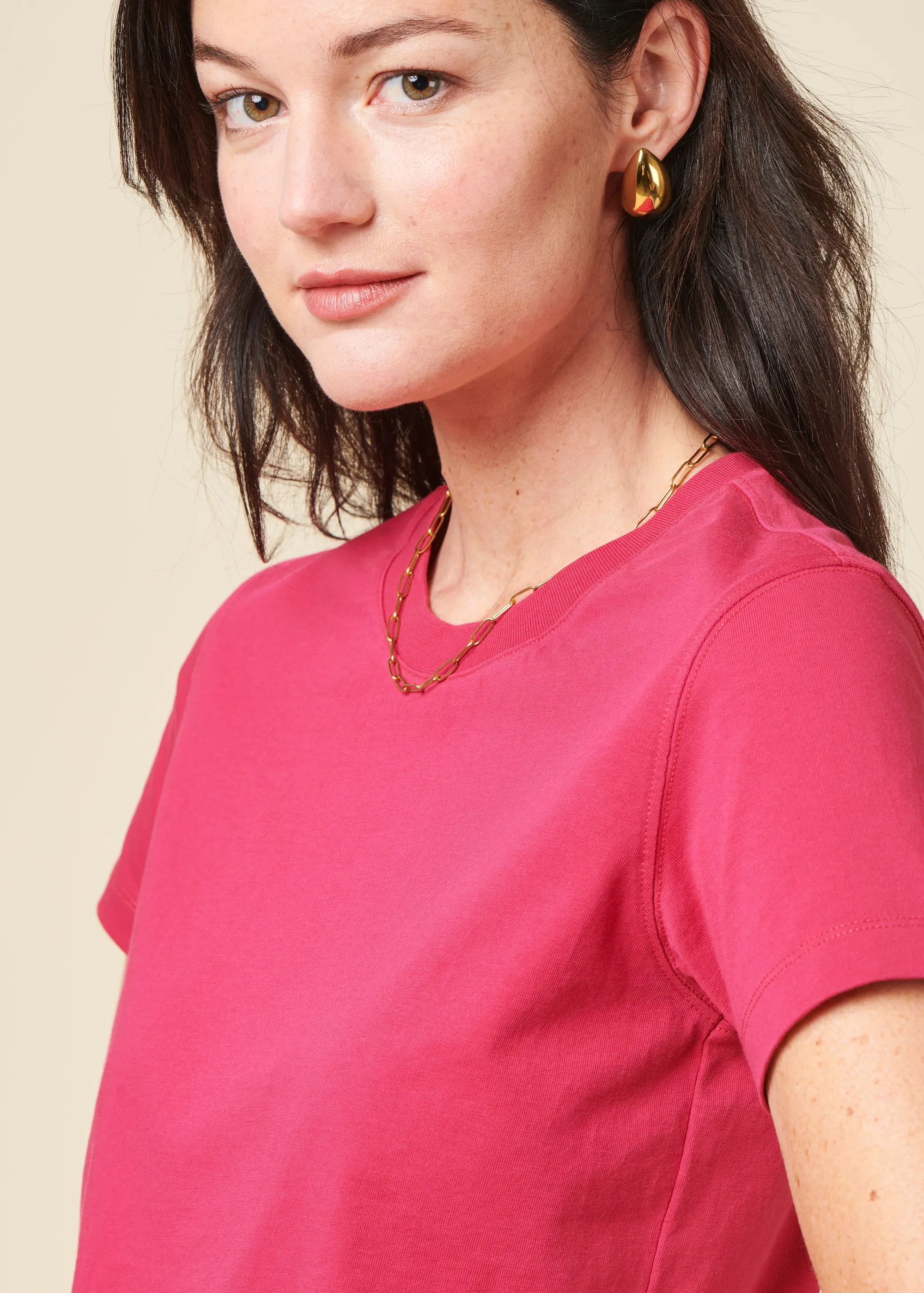 T-shirt en coton bio | fuschia, WeDressFair, photo 2