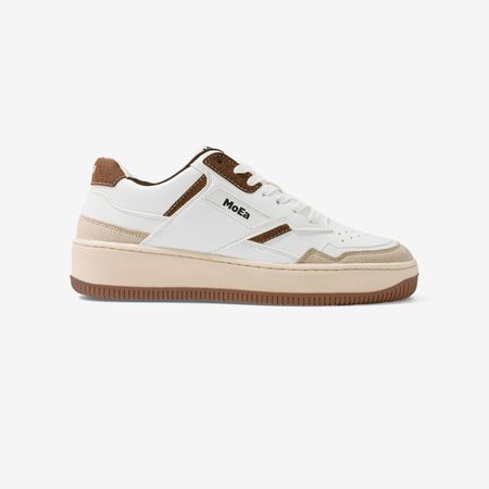 Baskets vegan | multicolor "gen1 - coco white & brown suede" - Moea