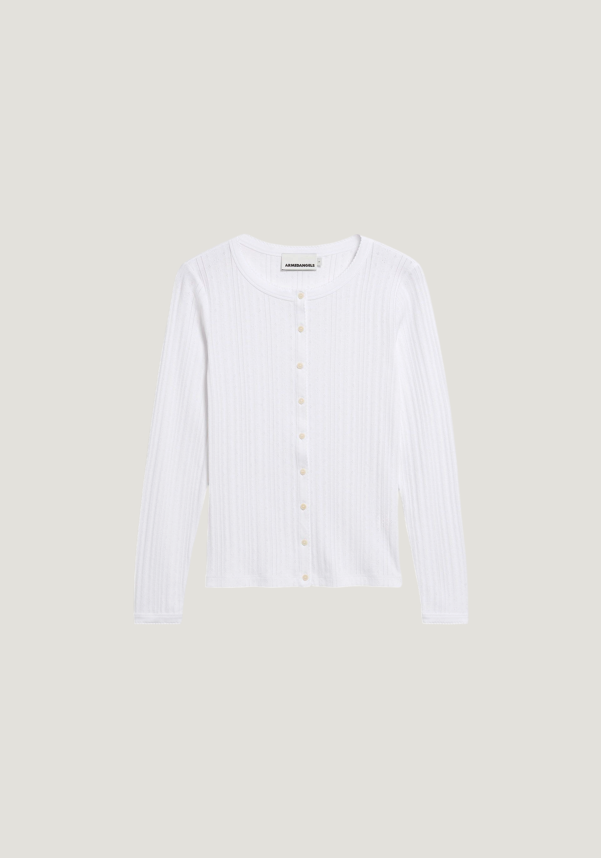 Leichter Pointelle-Cardigan aus Bio-Baumwolle | Weiß "Pointelle cardigan - white", Armedangels, Foto 5