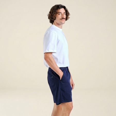 Short en coton bio | marine "olmen navy - black iris" - Dedicated