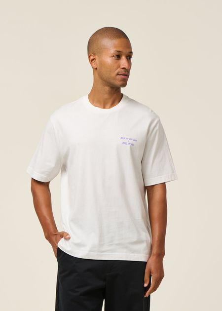 T-shirt en coton bio | blanc et violet "purple holiday tee - purple"