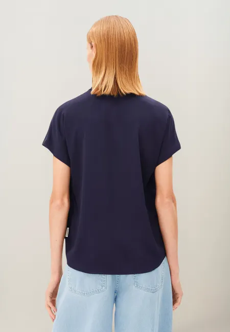 Chemisier fluide en ecovero | marine "Larisaana blouse tinted navy", Armedangels, photo 2