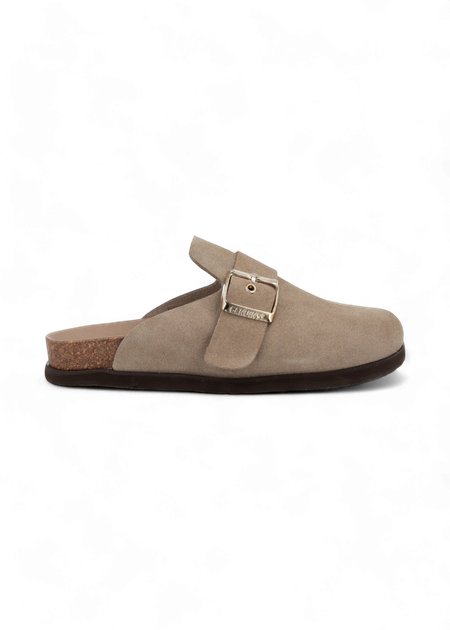 Sabots en cuir suède certifié | sable "izar velour sand"