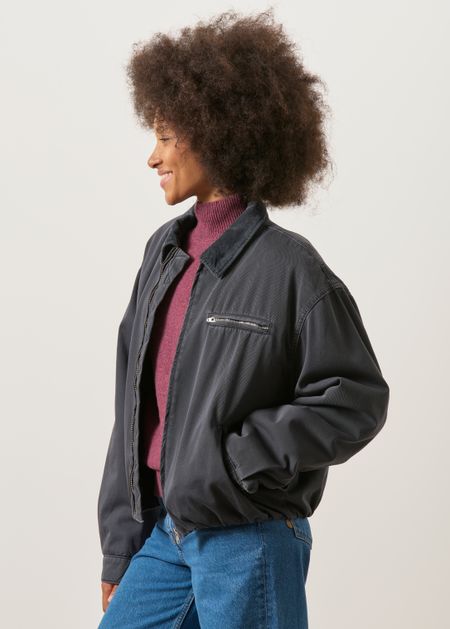 Veste en coton bio | gris foncé "Padded cotton iconic å jacket | dark steel", Armedangels, photo 5
