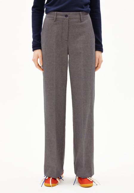 Pantalon droit flanelle en coton bio | gris/marine "leandraa handaas - pure-tinted navy"