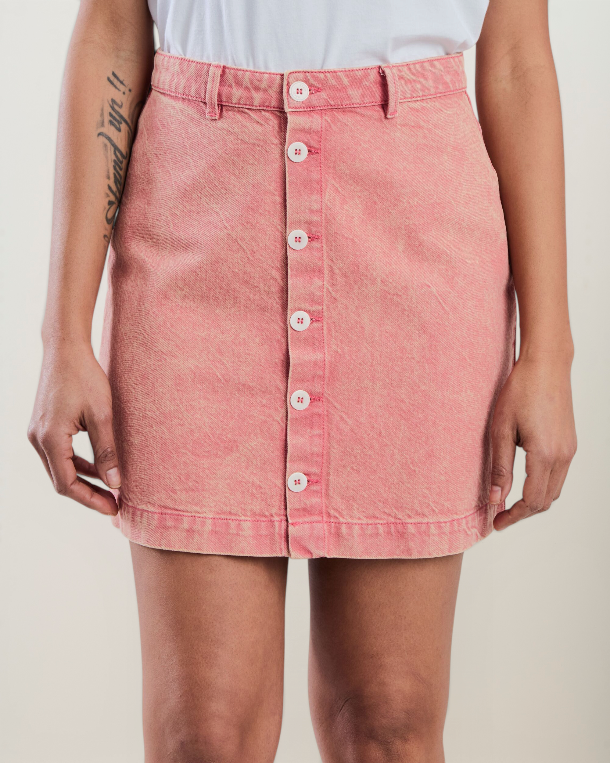 Jeansrock aus Bio-Baumwolle | Rosa "Washed denim mini skirt pink", Brava Fabrics, Foto 2