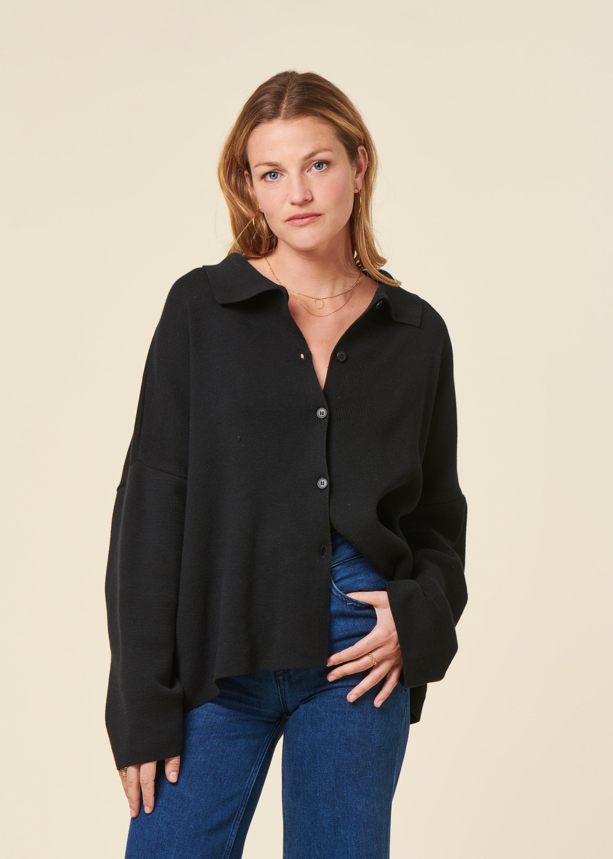 Gilet en coton bio | noir "anjo - black", Jan'n June, photo 2