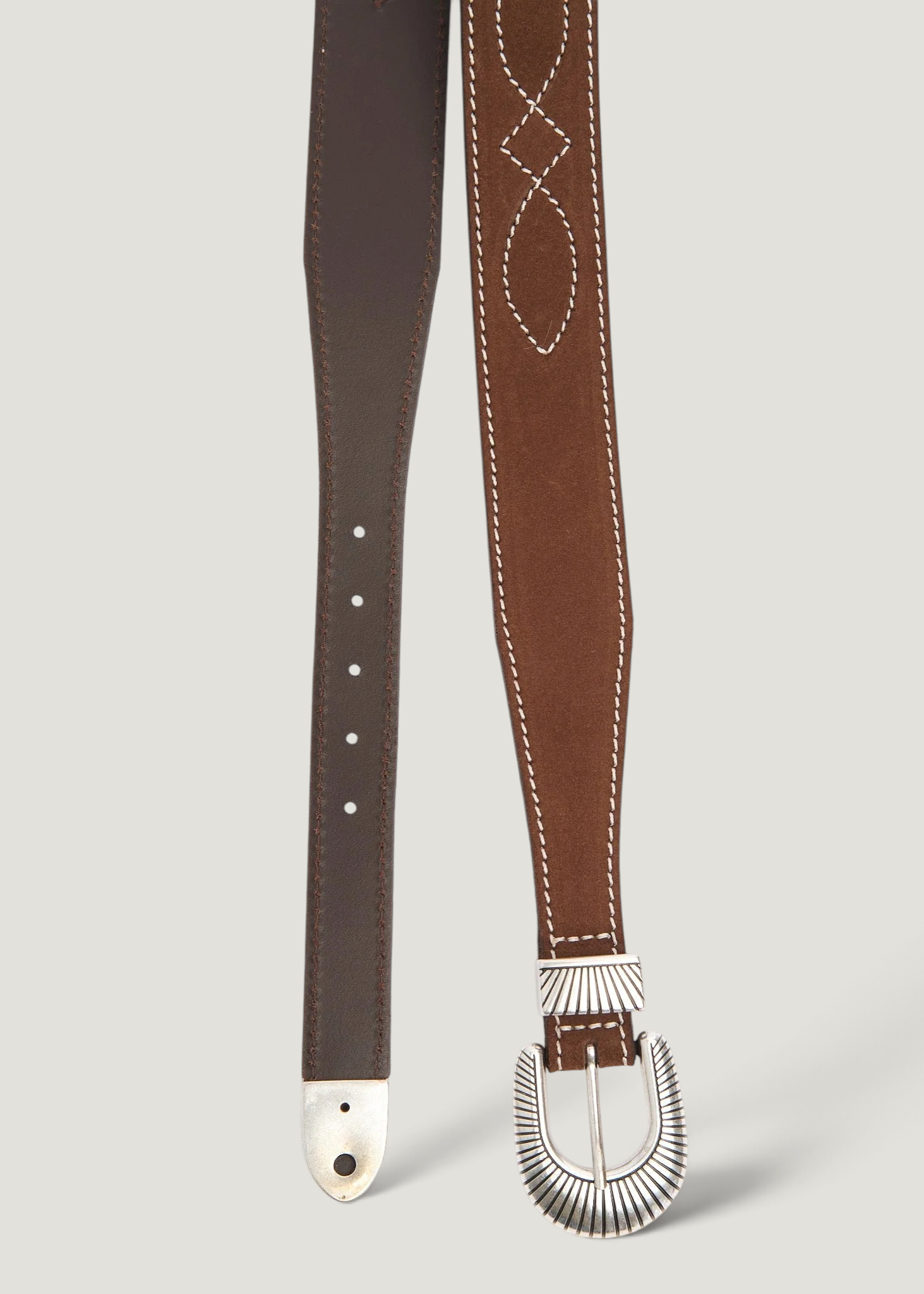 Ceinture en cuir à tannage végétal | marron "Western ranch suede belt - toffee-brown", Nudie Jeans, photo 3
