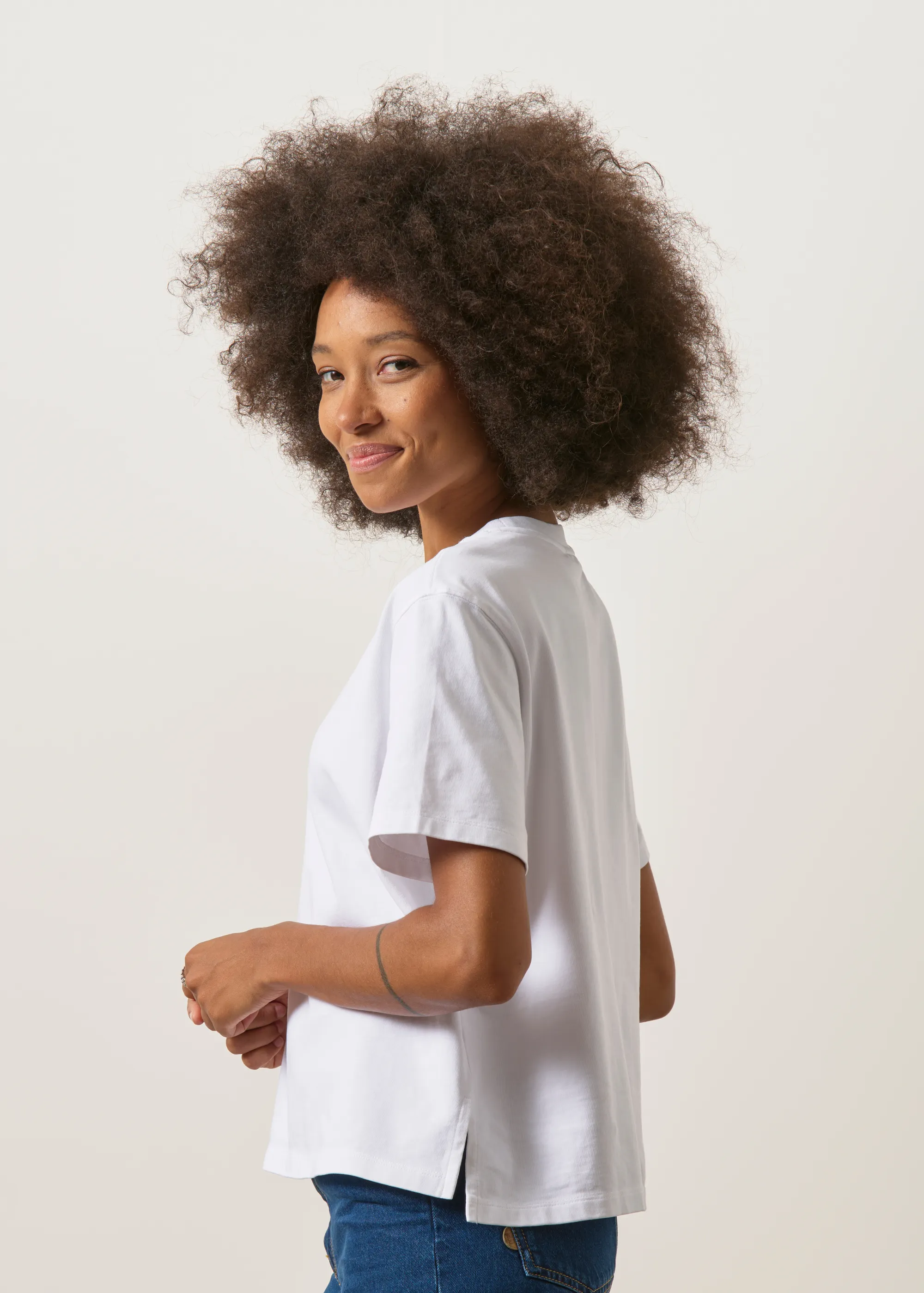 T-shirt boxy en coton bio | blanc, WeDressFair, photo 5