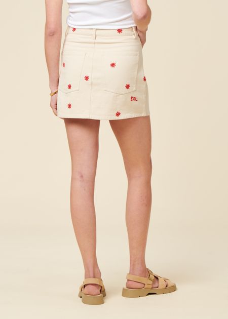Rock aus Bio-Baumwolle | Ecru "sol chain kimmy skirt", Thinking Mu, Foto 4