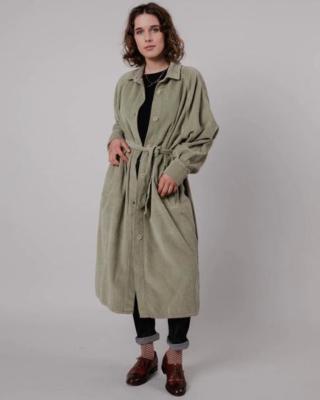 Cord-Trenchcoat aus Bio-Baumwolle | Hellkhaki "corduroy jacket pale green", Brava Fabrics, Foto 1