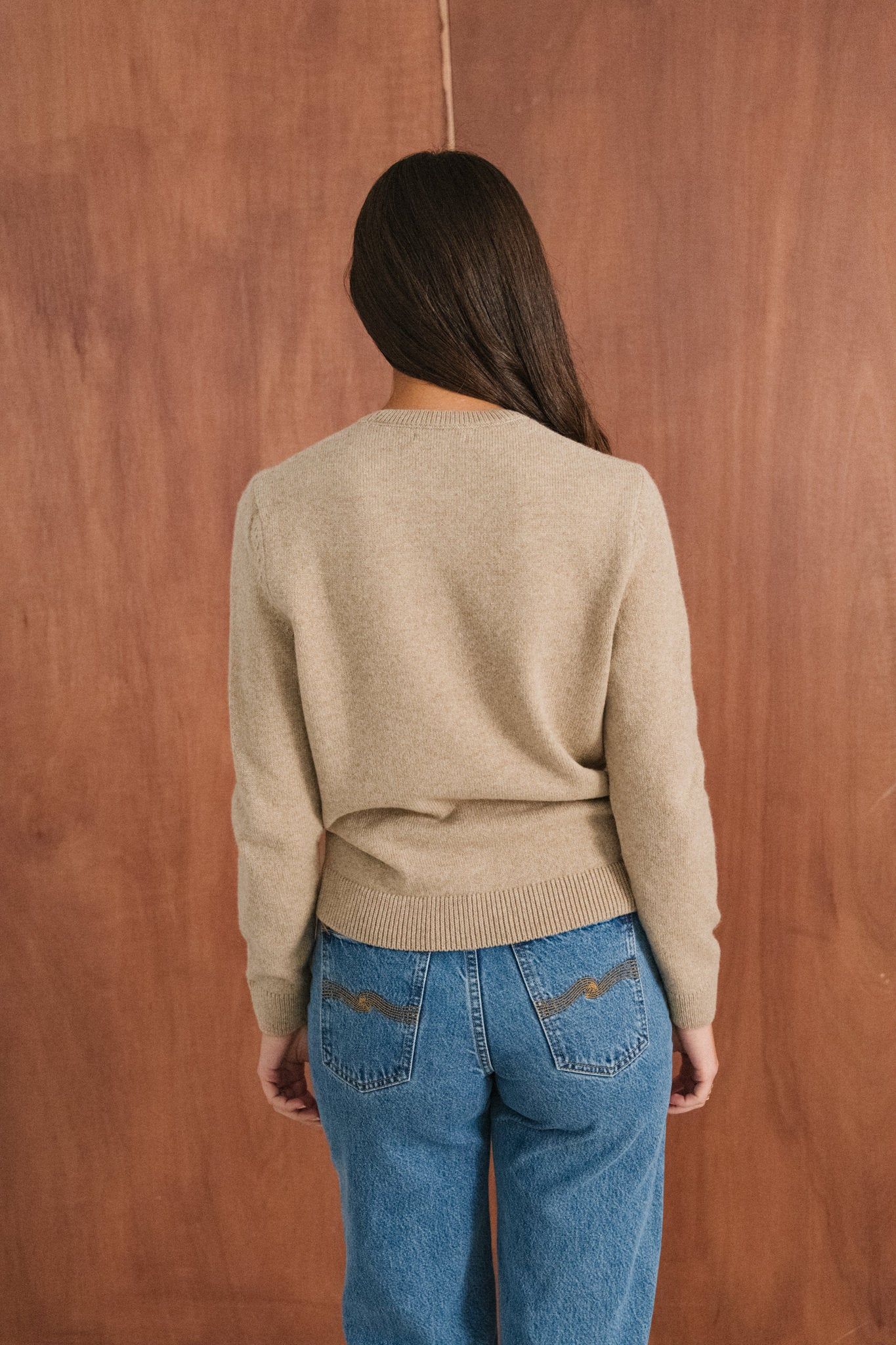 Pull droit en laine mérinos recyclée | beige, WeDressFair, photo 6