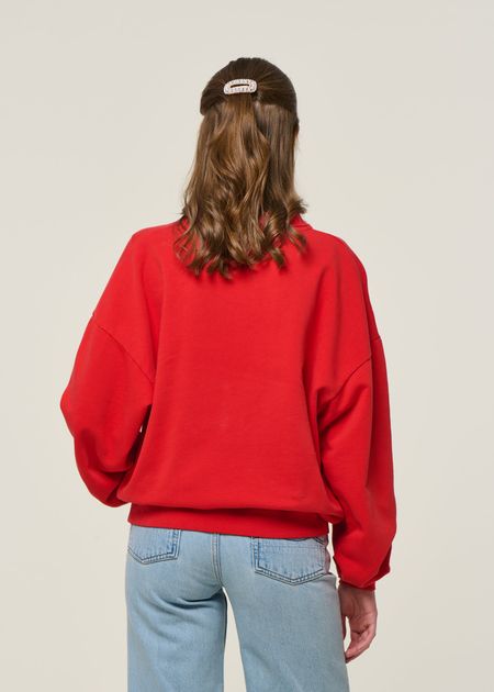 Sweat polo en coton bio | rouge "brava gum polo sweatshirt red", Brava Fabrics, photo 3