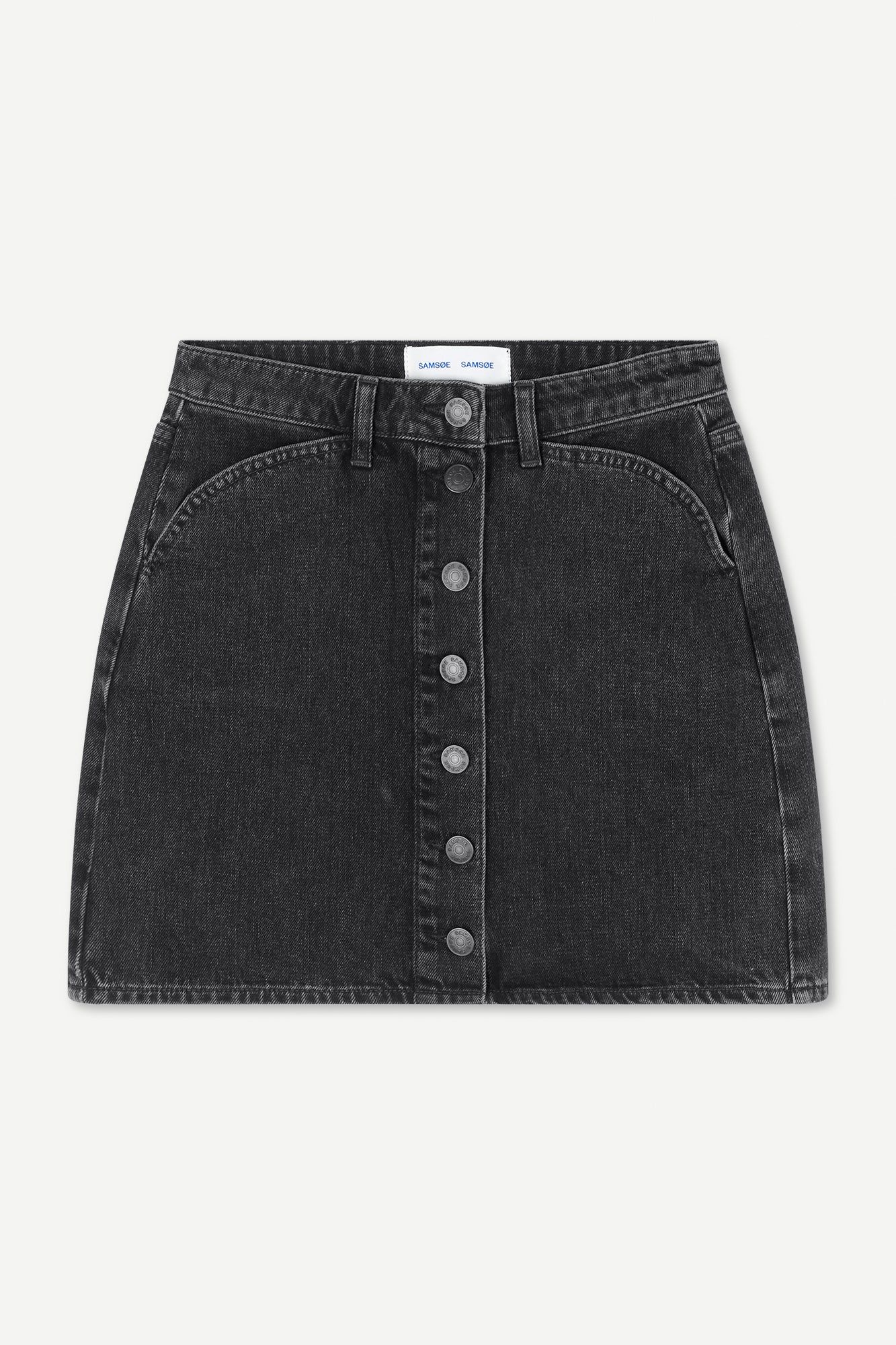 Jupe en jean noire en coton bio - norma skirt black blizzard, Samsoe Samsoe, photo 2