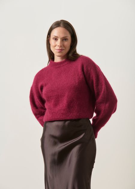 Pull en mohair certifié | aubergine "sérena", WeDressFair, photo 5