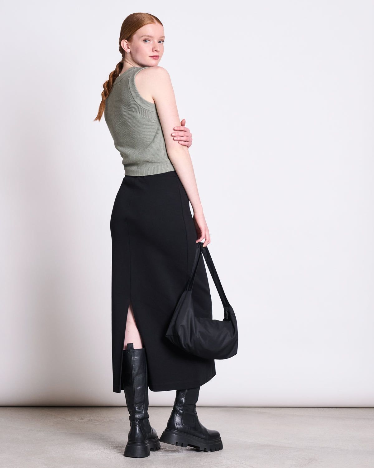 Pull sans manches en maille de coton bio | vert "garda muted sea spray", Jan'n June, photo 4
