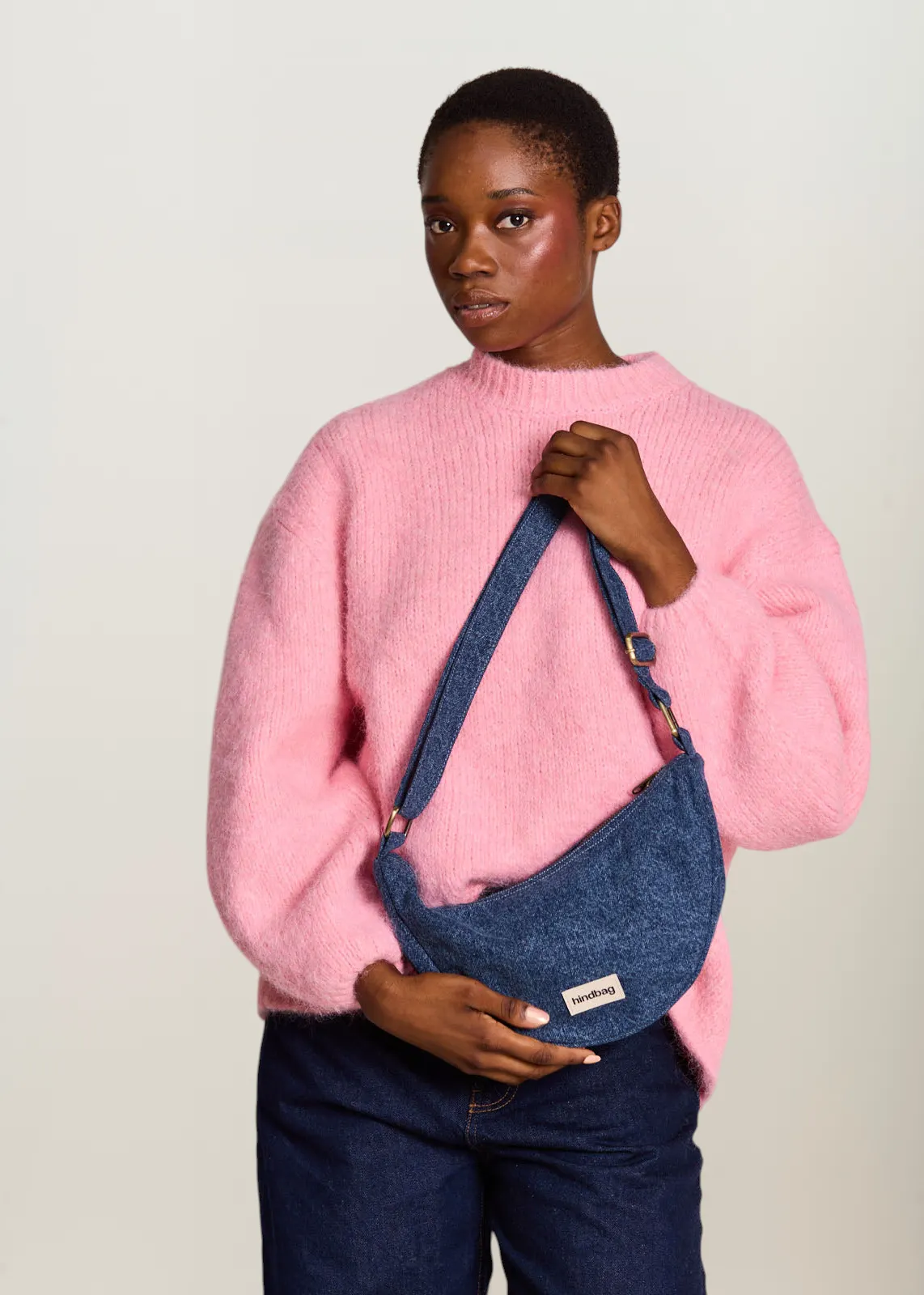 Sac à bandoulière en coton biologique | bleu "andrea denim bleu foncé", Hindbag, photo 2