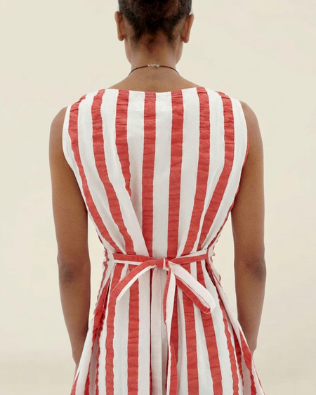 Kleid aus Bio-Baumwolle | Gestreift "red maxi stripes cecile dress", Thinking Mu, Foto 4