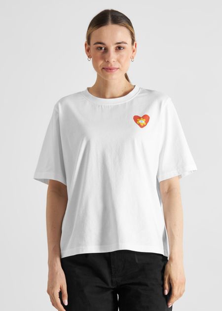 T-shirt en coton bio | blanc "vadstena good vibes white" - Dedicated