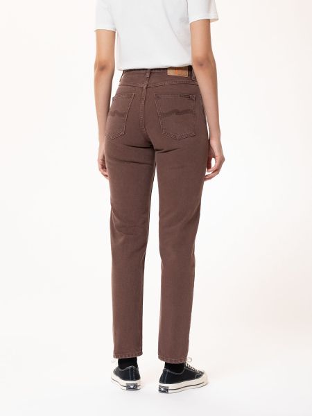 Jean mom marron en coton bio - breezy britt washed cinnamon, Nudie Jeans, photo 3