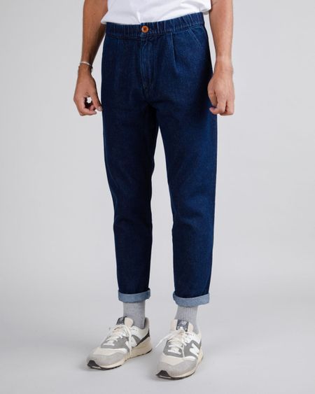 Chino en coton bio et recyclé | bleu "comfort chino indigo blue" - Brava Fabrics