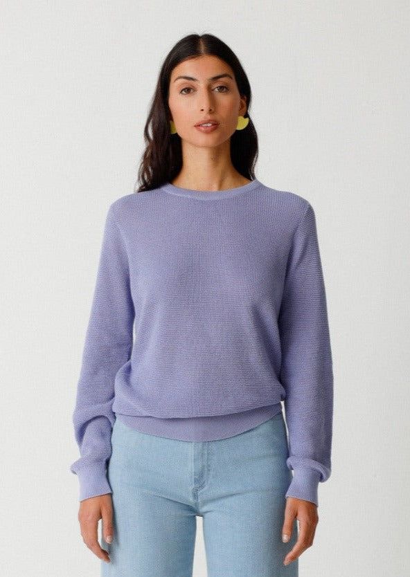 Pull en tricot de coton bio | violet "iradi gots sweater violet blue" femme