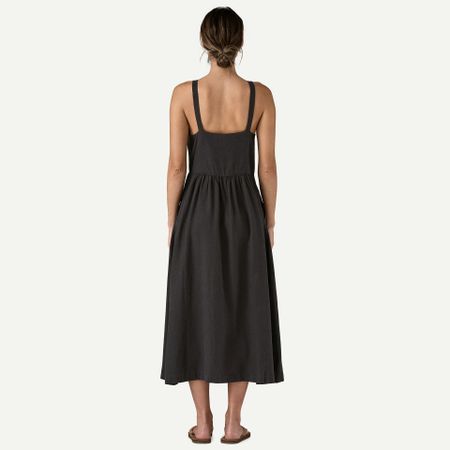 Robe longe en chanvre et lin | noir "garden island dress - blk" - Patagonia
