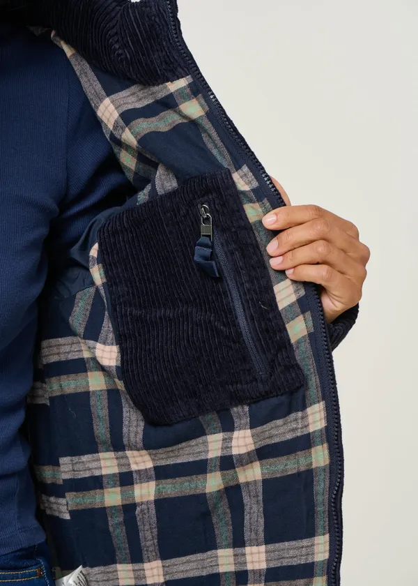 Doudoune velours en coton bio et duvet recyclé | bleu "cord fjord jkt - snbe", Patagonia