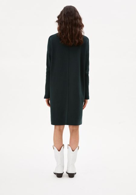 Robe pull à col roulé vert bouteille - siennaa vintage green, Armedangels, photo 2