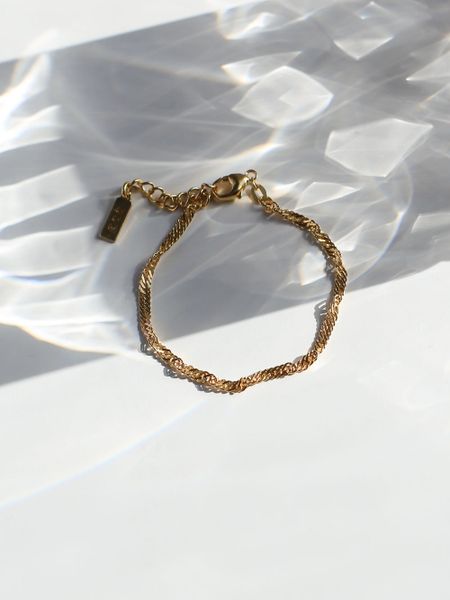 Bracelet en plaqué or certifié | doré "singapore bracelet - gold"
