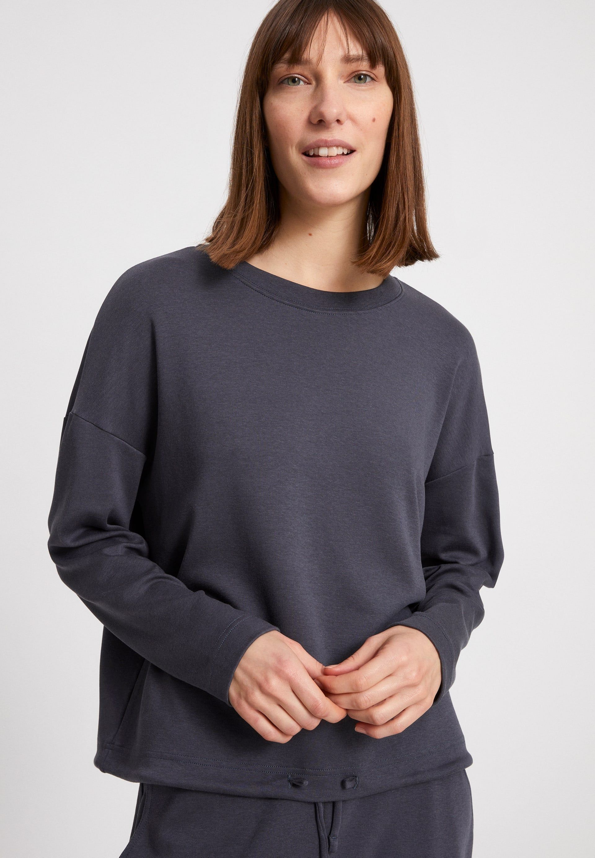 Sweat léger bleu nuit en tencel et coton bio - mailaa indigo, Armedangels, photo 1
