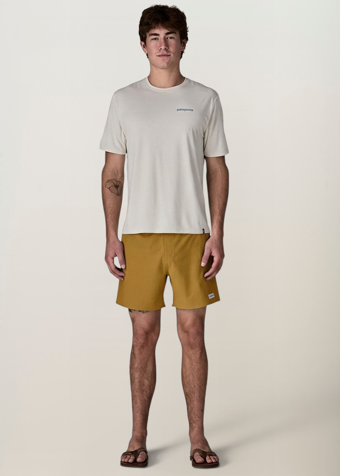 Short de bain en polyester recyclé et coton bio | camel "home waters volley shorts - 16 in.", Patagonia, photo 4
