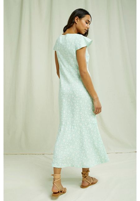 Robe longue vert menthe fleurie en tencel - pippa, People Tree, photo 4