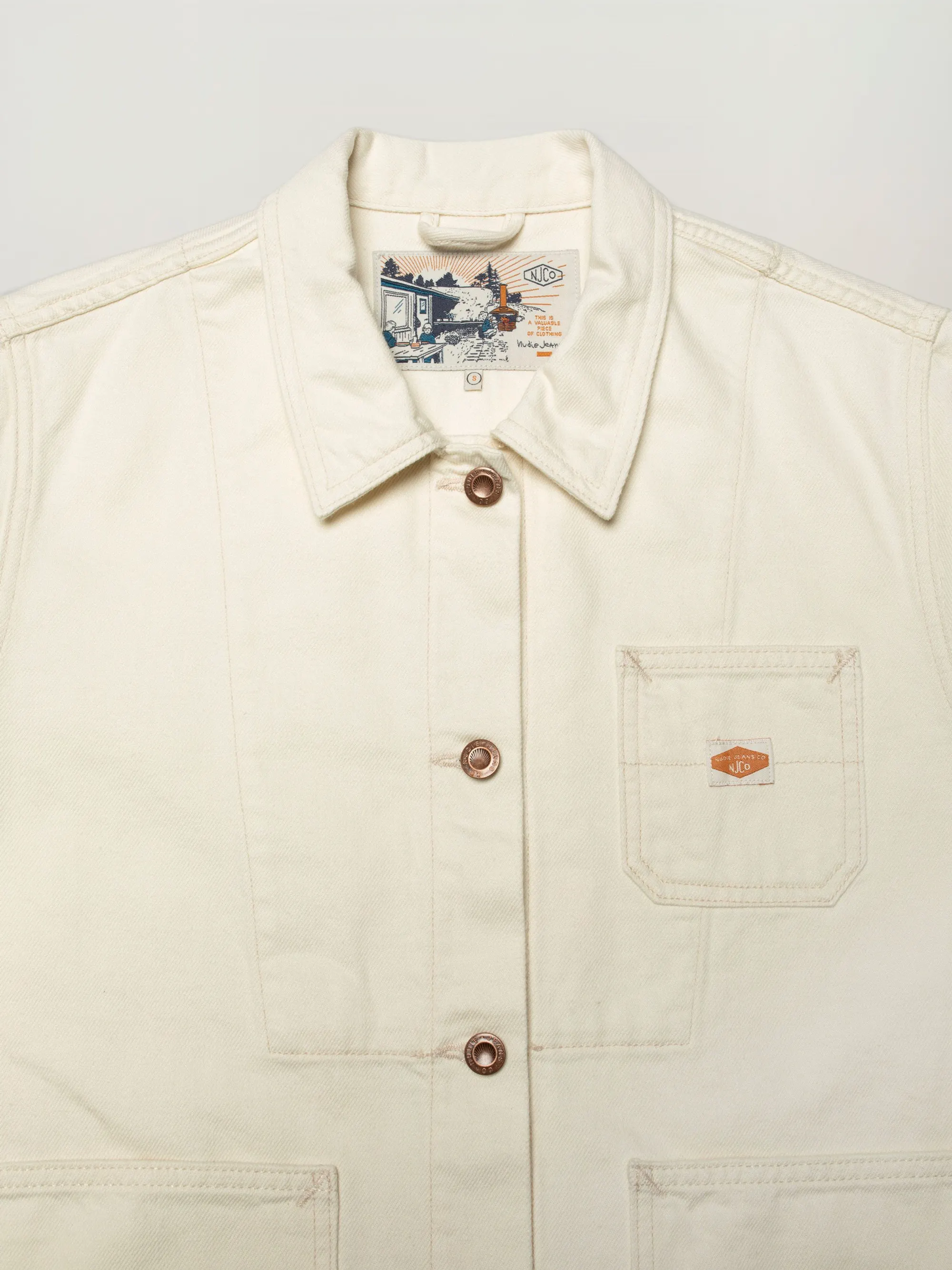 Veste denim en coton bio | ivory "ada workwear jacket ivory", Nudie Jeans, photo 3