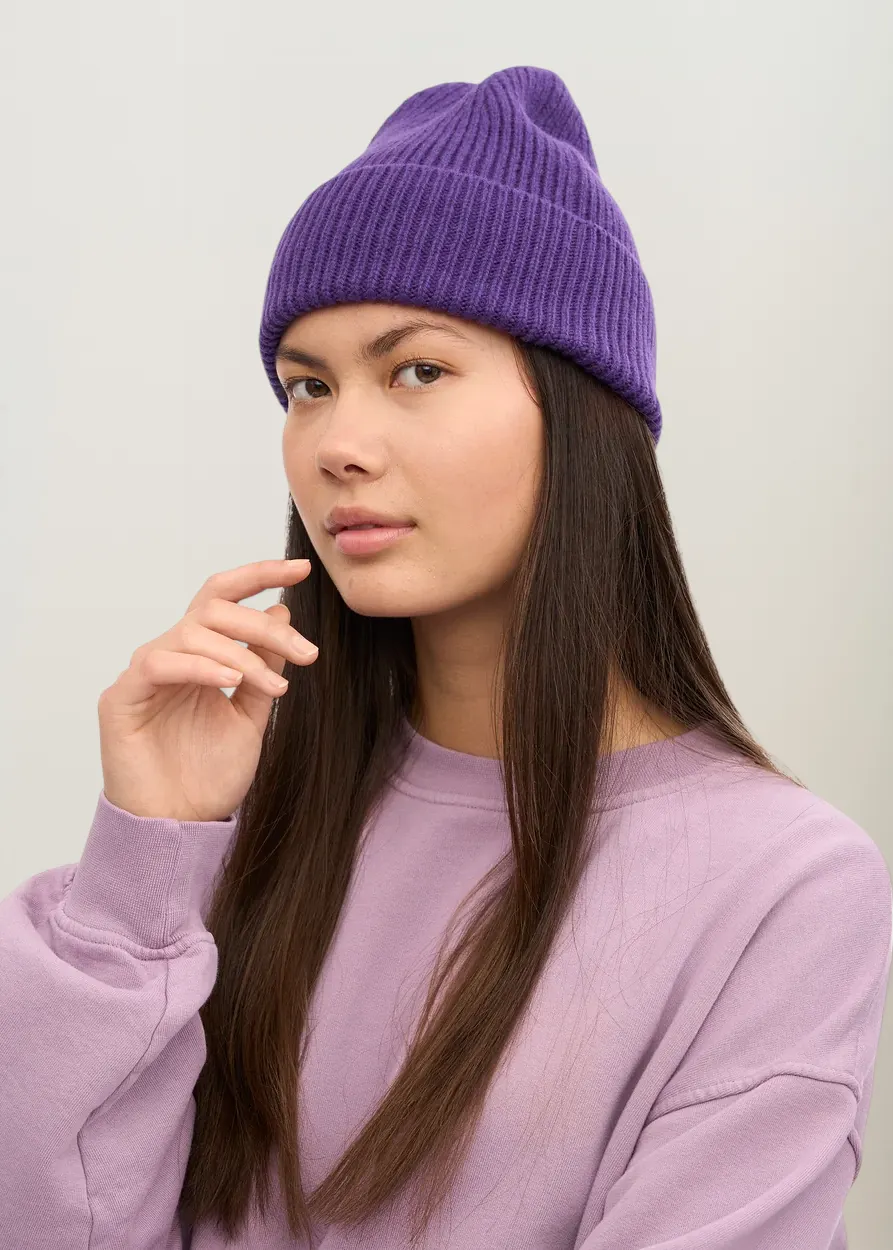 Bonnet en laine mérinos recyclée | violet "merino wool beanie ultra violet", Colorful Standard, photo 3