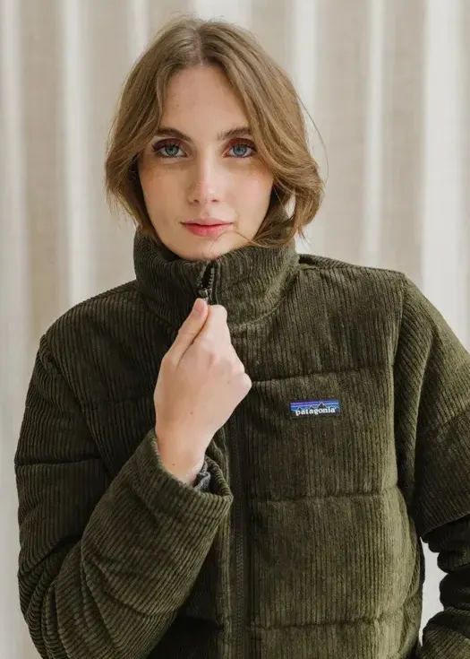  Doudoune velours en coton bio et duvet recyclé | vert "Cord fjord jkt - bsng", Patagonia