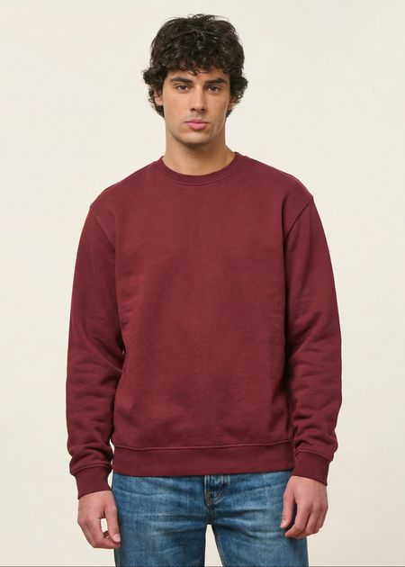 Sweat oversize en coton bio | bordeaux
