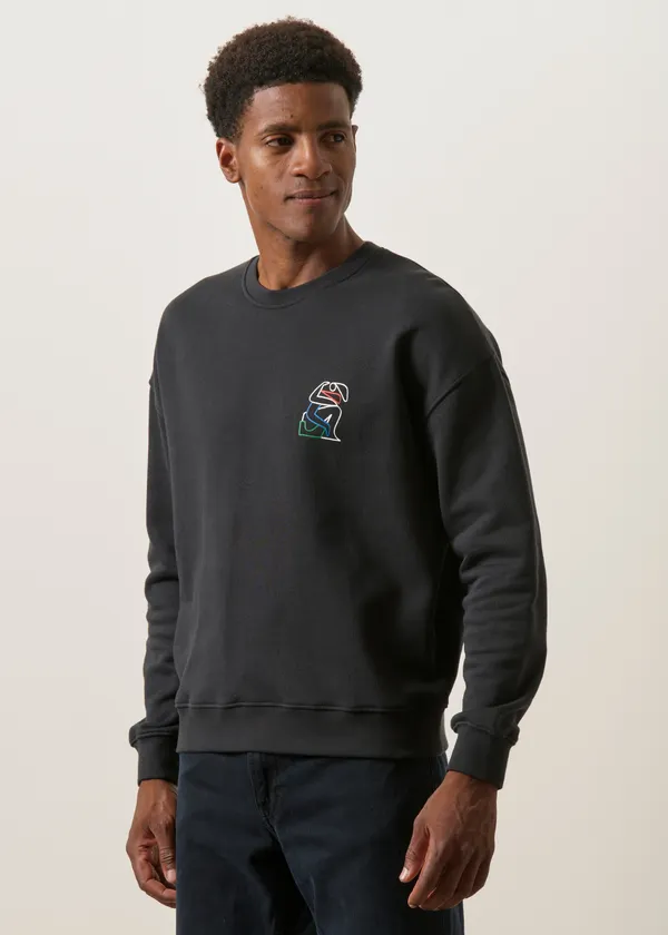 Sweat imprimé en coton bio | noir "Couple - carbon", Bask in the Sun