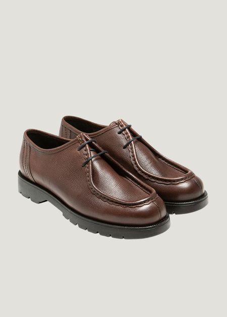 Derbies made in france en cuir grainé tannage végétal |  "padror g vgt café" - Kleman