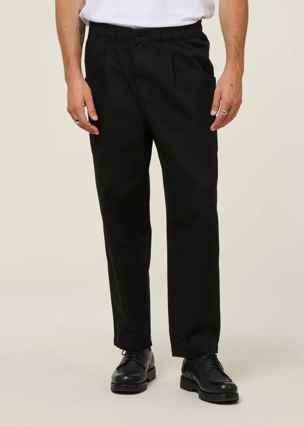 Pantalon large cargo en coton bio | noir "black max pants", Thinking Mu