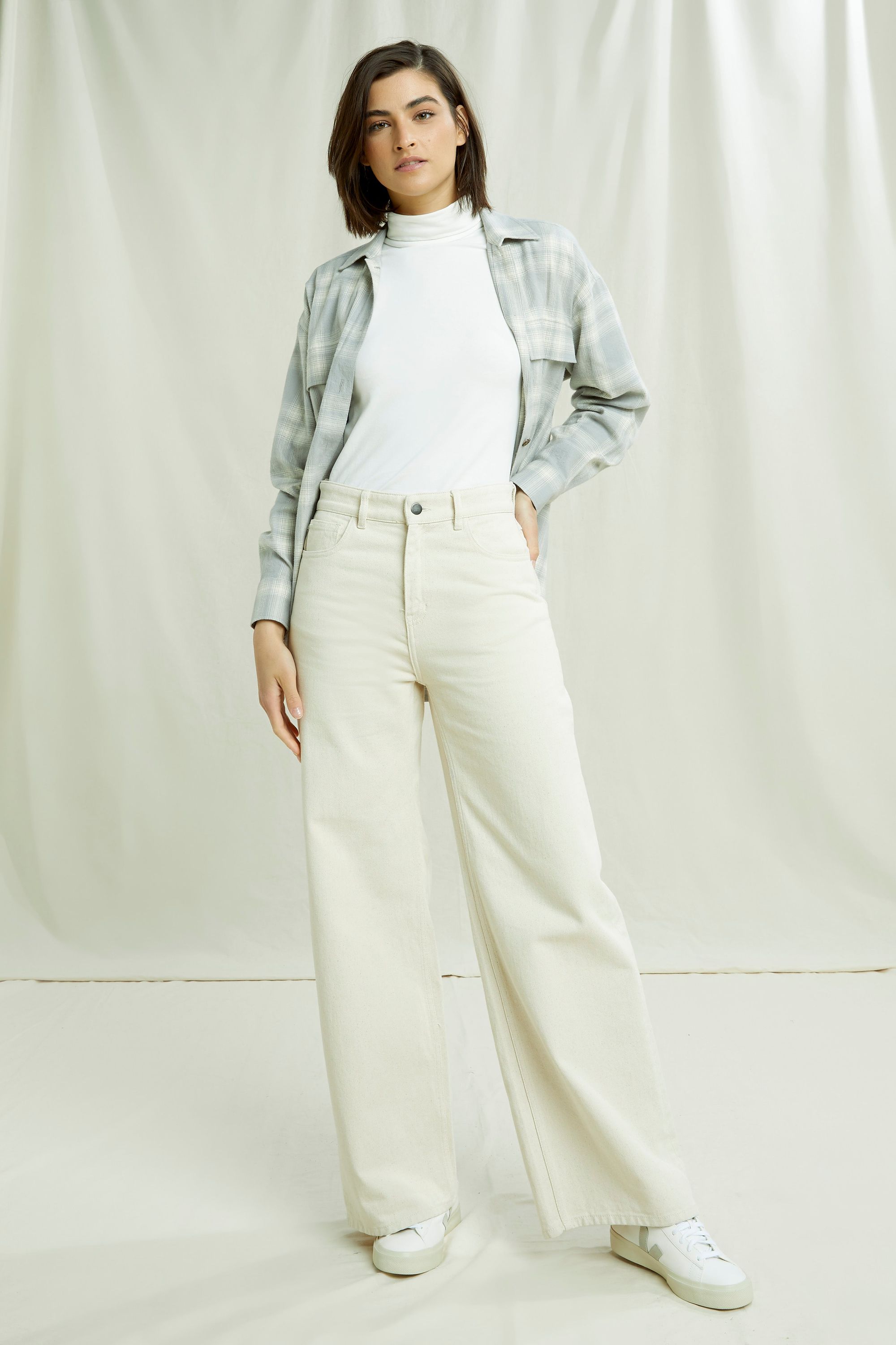 Pantalon ample crème en coton bio - flora, People Tree, photo 2