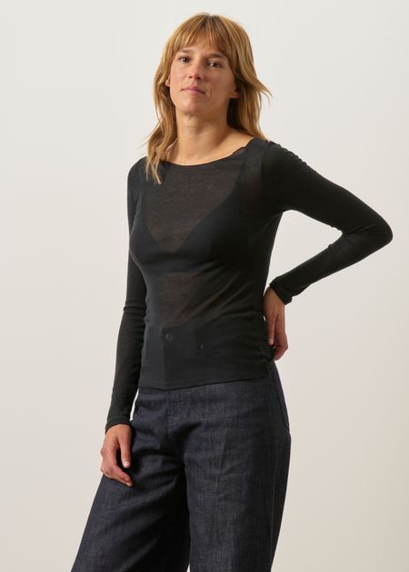 Second-Skin-T-Shirt aus Tencel und Merinowolle | schwarz "Milla", WeDressFair, Foto 5