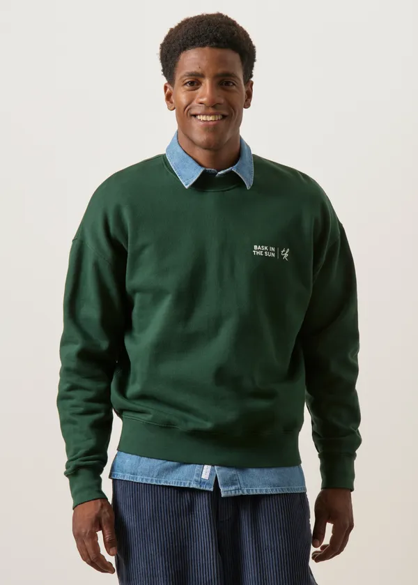 Sweat en coton bio | vert "Free - forest", Bask in the Sun