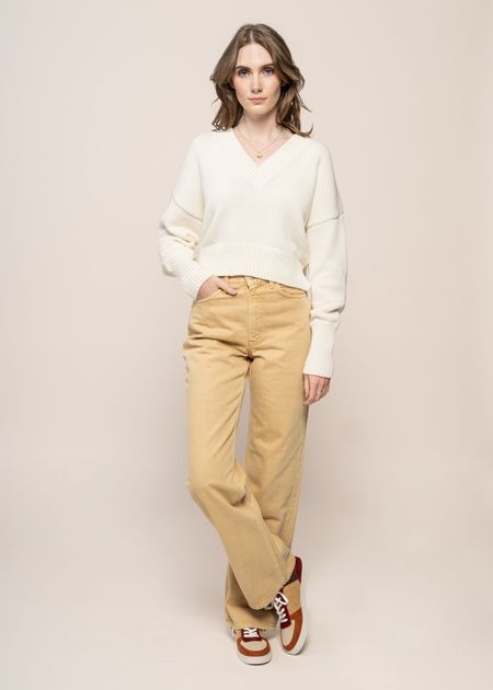 Jean ample en coton bio | ocre "clean eileen ochre"