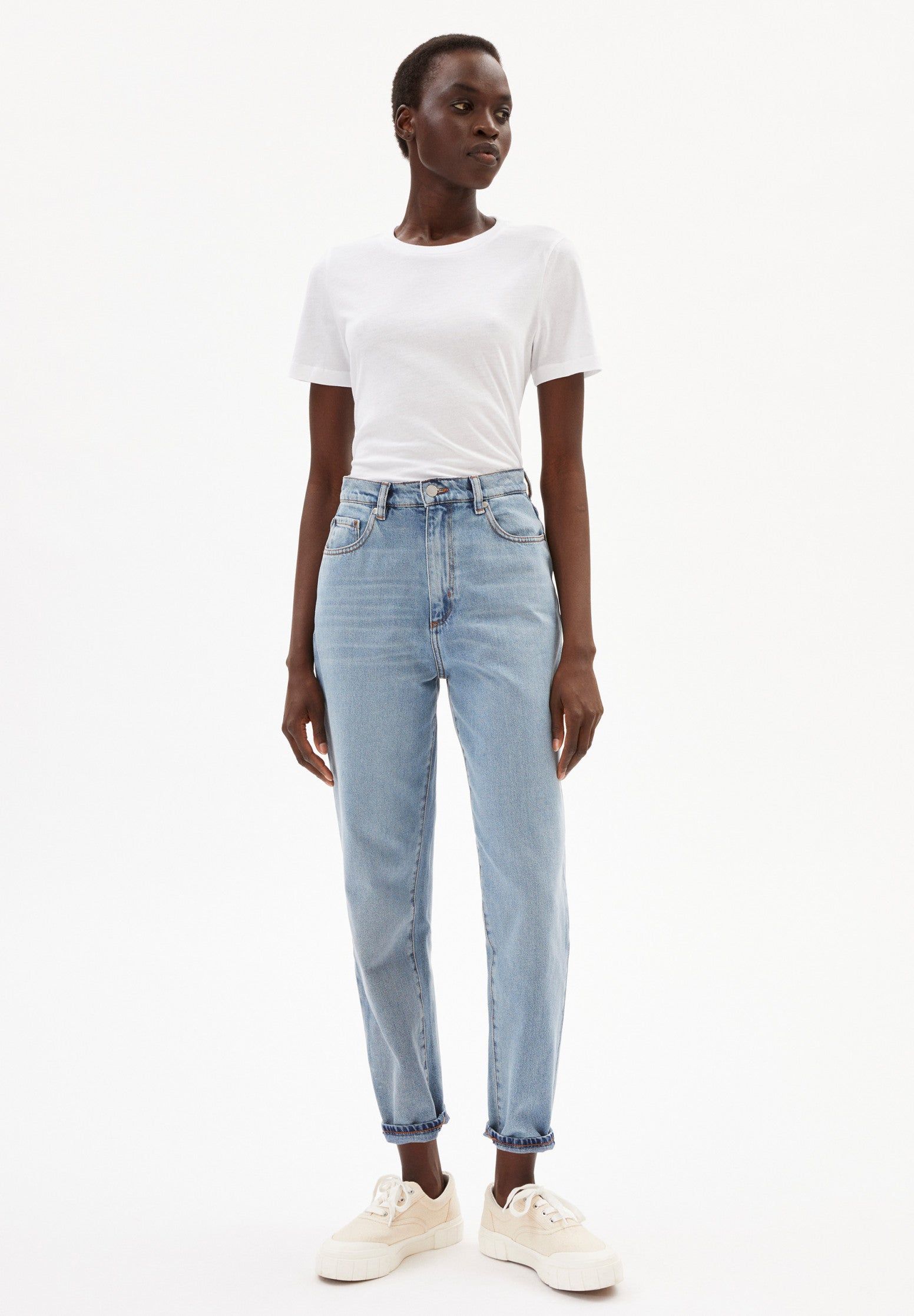 T-shirt uni blanc en coton - lidaa, Armedangels, photo 4