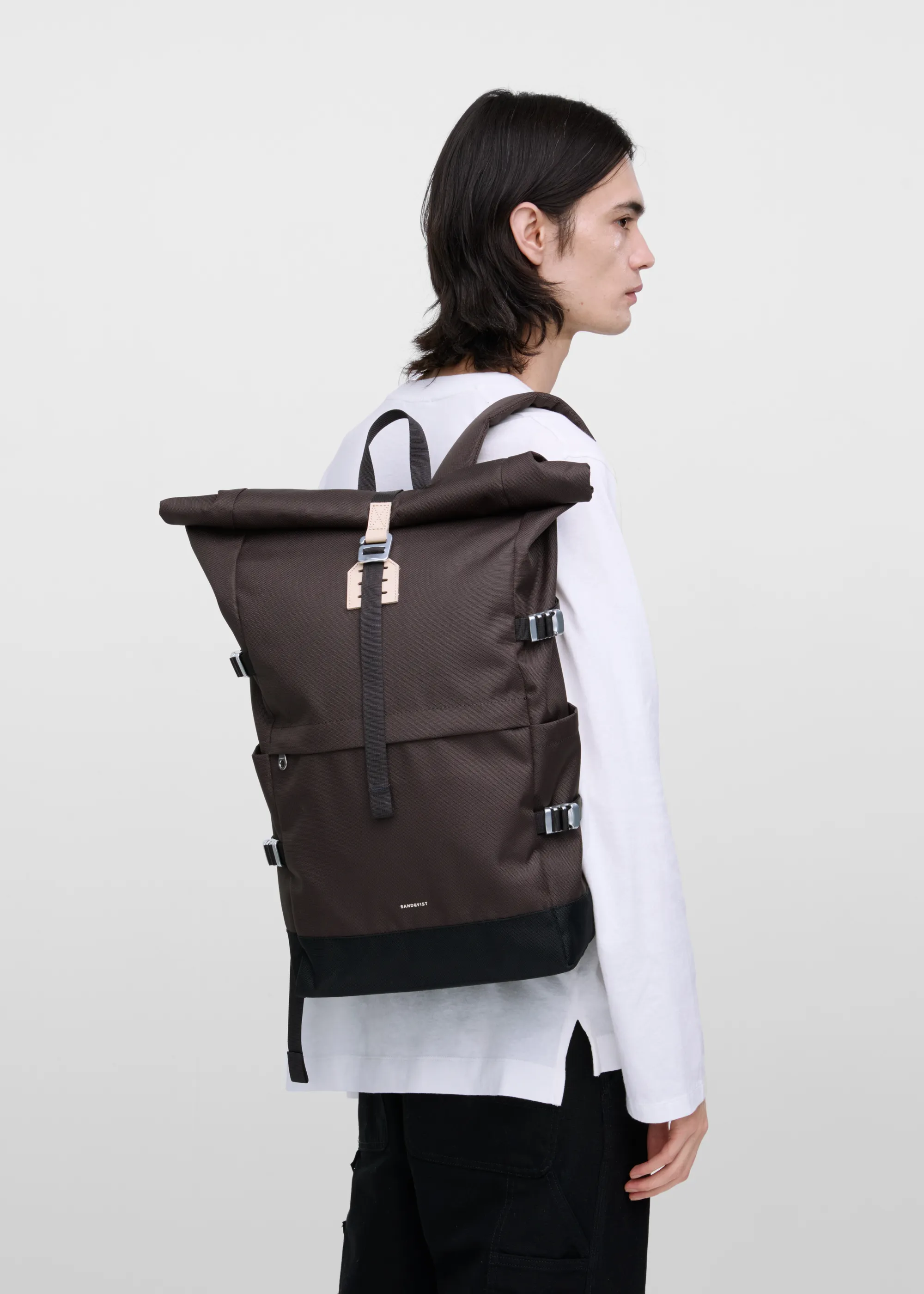 Sac à dos 26l en matière recyclée | marron "Icon rolltop backpack 16" - brown", Sandqvist, photo 4